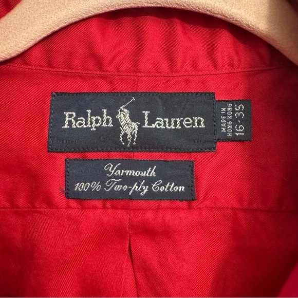 Ralph Lauren Yarmouth Dress Shirt Men’s 16/35 Red - Picture 4 of 4